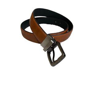Brown Leather Belt With Metal Buckle 30-32